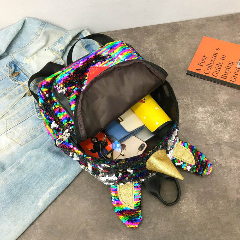 Wholesale Cartoon Cute Unicorn Sequin Student Backpack